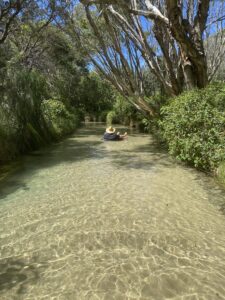 Enjoying the ride down Eli Creek, Fraser Island