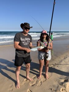 Kids love catching tailor in the surf